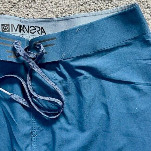 Manera Stay Salty Squareflex Boardshorts - blue with white speckles-Size 30 NWOT - Picture 3 of 7